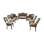 Salon complet style louis xv italien canapé fauteuil chaise Salon complet style louis xv italien canapé fauteuil chaise