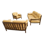 Salon cuir scandinave