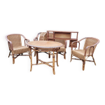 Salon d'hiver ancien en rotin (7 pi�ces)