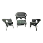 Salon de jardin complet en rotin. (sofa, fauteuils x 2, table basse)