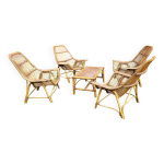 Salon de jardin georges coslin en osier et bambou