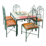 Salon de jardin lrnce, en fer forg et zellige