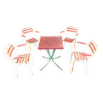Salon de jardin mtal / table bistrot et fauteuil