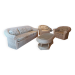 Salon de jardin en osier vintage