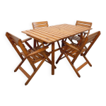 Salon de jardin vintage compos d une table avec rallonges et 4 fauteuils