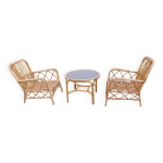 Salon de jardin vintage en rotin