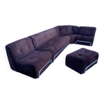Salon modulable canap canape velours ctel marron vintage