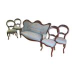 Salon style louis philippe avec revtement brod - canap et 4 chaises