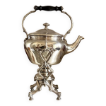 Samovar christofle en m�tal argent� et �b�ne, vers 1860