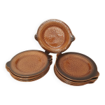 Sarreguemines / 11 assiettes en fa�ence forme poisson