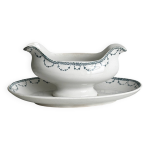 Sauci�re ancienne en porcelaine avec plateau