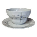 Sauciere porcelaine blanche fleurie bleu bol à sauce soucoupe winterling Sauciere porcelaine blanche fleurie bleu bol à sauce soucoupe winterling