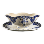 Saucière sarreguemines modele cluny décor arabesque bleue Saucière sarreguemines modele cluny décor arabesque bleue