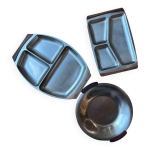 Scandinave. 3 plateaux de service palissandre inox Scandinave. 3 plateaux de service palissandre inox