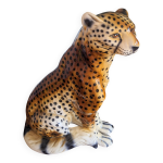 Sculpture gu�pard en c�ramique