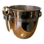 Seau � champagne en alpaga, ann�es 1920 avec sa pince monopole