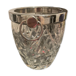 Seau à champagne en cristal et métal argenté Seau à champagne en cristal et métal argenté