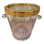 Seau à champagne cristal de saint louis decor chardons thistle avec rehaut Seau à champagne cristal de saint louis decor chardons thistle avec rehaut