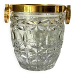 Seau  champagne en cristal taill , col et anses en laiton