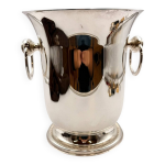 Seau  champagne en mtal argent et anses anneaux