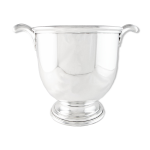 Seau  champagne en mtal argent  poignes coquilles