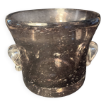 Seau  champagne ou vase en verre bull souffl sign pascal guenac