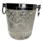 Seau  champagne (ou vin blanc) cristal taill vintage 1960 rafrachissoir