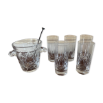 Seau  glace avec 5 verres  orangeade en cristal saint louis