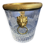 Seau  glace en cristal taill monture en bronze