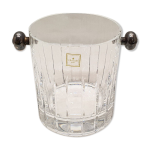 Seau � glace cristofle iriana en cristal et deux poign�es en argent