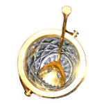 Seau  glace vintage en cristal et monture dore  cristal ga  et cuillre  glaon cocktails