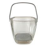 Seau à glace vintage en verre et inox strömbergshyttan Seau à glace vintage en verre et inox strömbergshyttan