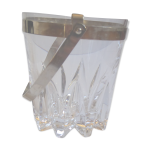 Seau  glaon en verre moul et mtal argent