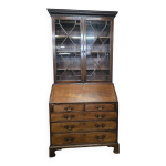 Secrtaire en acajou avec vitrine bibliothque