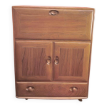 Secrtaire bois anglais ercol, sur roulettes annes 70.