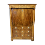 Secr�taire empire en noyer et marbre noir