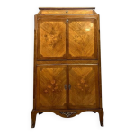 Secrtaire style louis xv en marqueterie de bois prcieux  dcor floral