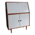 Secrétaire teck et formica blanc Secrétaire teck et formica blanc