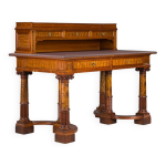 Secrétaire wilhelmine en noyer et placage exotique avec dessus en cuir Secrétaire wilhelmine en noyer et placage exotique avec dessus en cuir