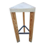 Sellette ancienne en bois brut et mtal
