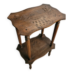 Sellette ancienne en bois grav� - ref 698