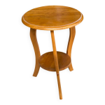 Sellette art dco ronde en bois massif 1950