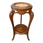 Sellette art nouveau bois et marbre