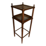 Sellette bois et cannage vintage, guéridon bois, porte - plante bois, déco Sellette bois et cannage vintage, guéridon bois, porte - plante bois, déco