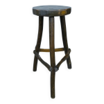 Sellette brutaliste en orme 1960