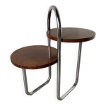 Sellette console art dco bauhaus bois et chrome
