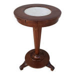 Sellette �poque art nouveau en noyer et marbre