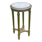 Sellette ou petite table d'appoint de style louis xvi, plateau marbre - h 77 cm