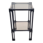 Sellette table d appoint étagère verre fumé noire Sellette table d appoint étagère verre fumé noire
