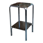 Sellette table d appoint porte plante design 1970 verre fumé et chrome Sellette table d appoint porte plante design 1970 verre fumé et chrome
